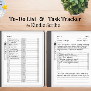 Att-göra- och uppgiftsspårare för Kindle Scribe, att-göra-lista med 50 att-göra-uppgifter med anteckningar, uppgiftsspårare med 50 uppgifter med 10 deluppgifter per uppgift, paket