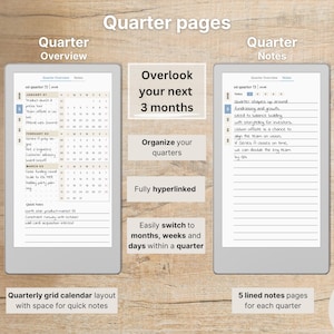 Premium Daily Planner for reMarkable Paper Pro Move, 2026, 2027, DailyMove Pro, Year Quarter Month Week Day, Sunday-Monday, Left-Right image 7