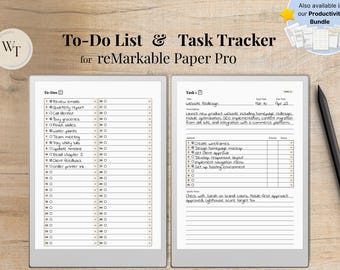 To-do & Task Tracker for Remarkable Paper Pro, To-do List With 50 To ...