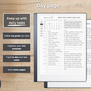 Planificador diario premium para reMarkable 2 — 2026, 2027, calendario y cuaderno, Año completo, Trimestre, Mes, Semana, Día, Domingo-Lunes, Izquierda-Derecha imagen 8