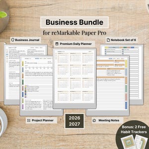 Business Bundle for reMarkable Paper Pro, 2026, 2027, Daily Planner, Meeting Notes, Project Planner,Business Journal,Notebook Set of 6