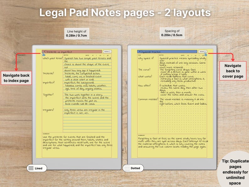 Cornell Notes for Remarkable Paper Pro, Notebook Bundle of 4, White ...