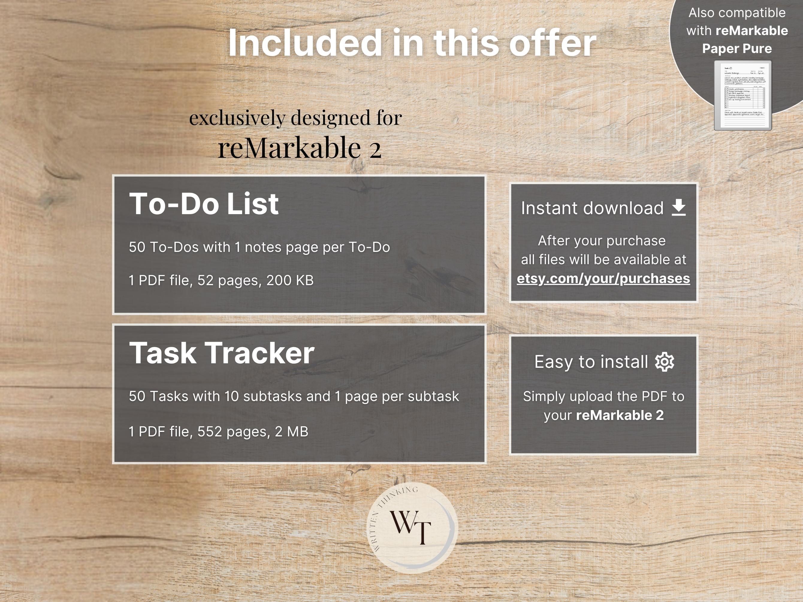 To-do & Task Tracker for Remarkable 2, To-do List With 50 To-dos With ...