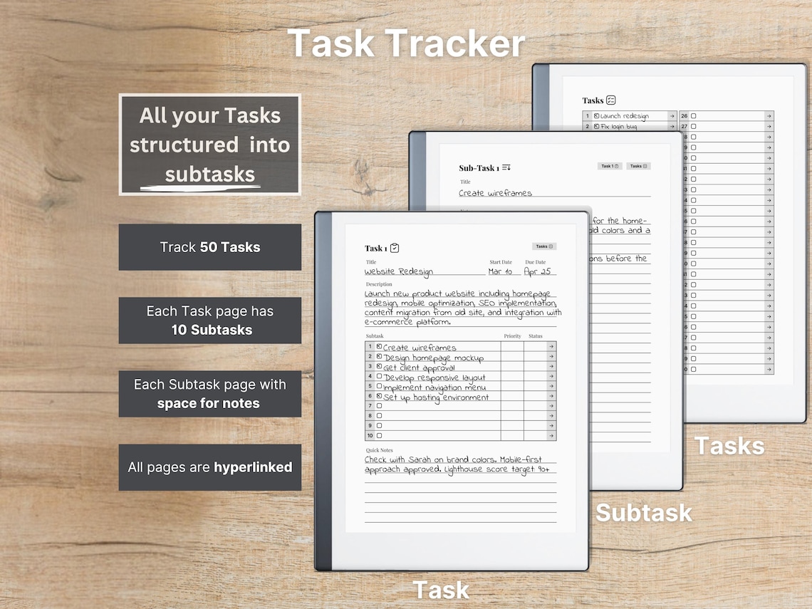 To-do & Task Tracker for Remarkable 2, To-do List With 50 To-dos With ...
