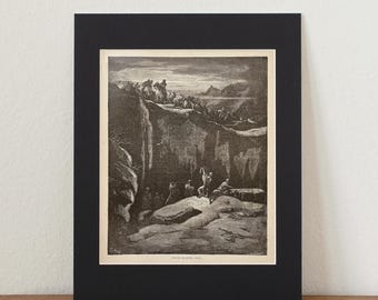 1800s GUSTAVE DORE SIGNED Woodcut 