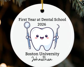 Personalized First Year Dental School Ornament: Student Keepsake