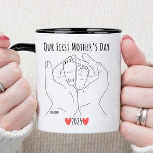 Personalized Our First Mother&#39;s Day New Mom Gift From Baby to Mother First Mothers Days Gift to Wife Baby Name Gift for Coffee Tea Lover