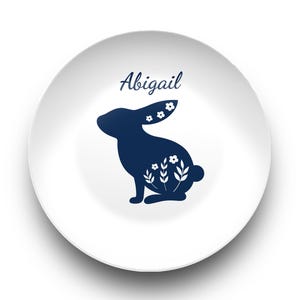 Personalized Easter Bunny Dinner Plate: Custom Spring Decor