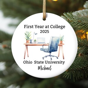Personalized First Year At College Custom Graduation Ornament 2025 Graduate Keepsake Gift for New Grad Freshman Ornament College University