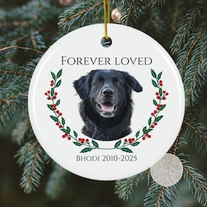 Pet Memorial Custom Photo Christmas Ornament Personalized Dog Name Memorial In Memory of Dog Ornament Pet Loss Sympathy Keepsake Gift