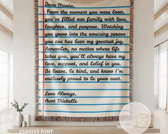 Custom Letter Woven Blanket – Personalized Love Note Throw