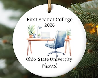 Personalized First Year College Ornament: Student Keepsake