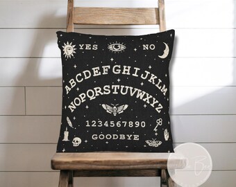 Spirit Board Woven Pillow | Vintage Occult Home Decor