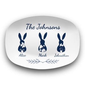 Personalized Easter Bunny Platter: Chinoiserie Spring Decor