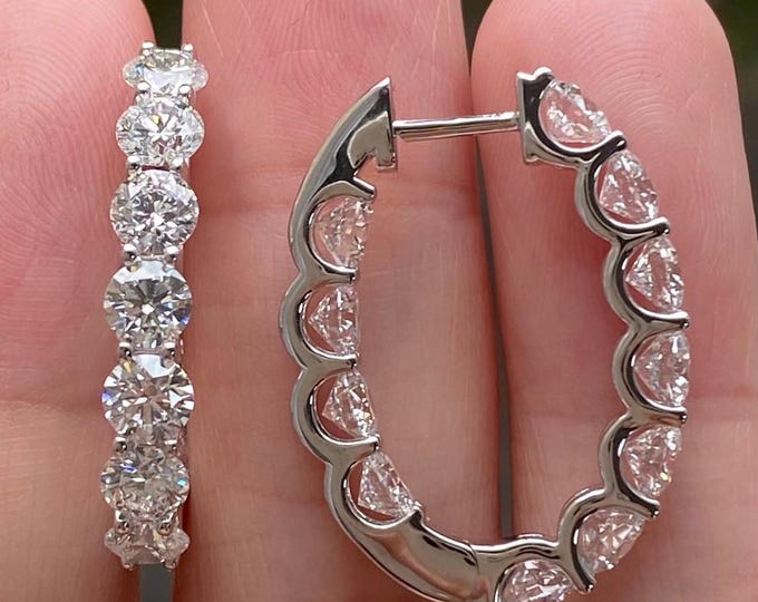 Moissanite hoop earrings Waterproof earrings for women Aesthetic earrings officiant gift Lever back earrings Teacher earrings birthday gift