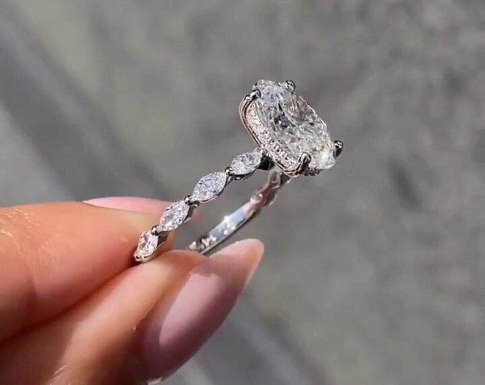 3.5ct Oval Moissanite Engagement Ring Oval Solitaire Wedding Ring 14K Solid Gold Bridal Ring anniversary ring for women