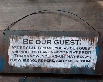 Be our Guest handmade & hand-painted wood sign.