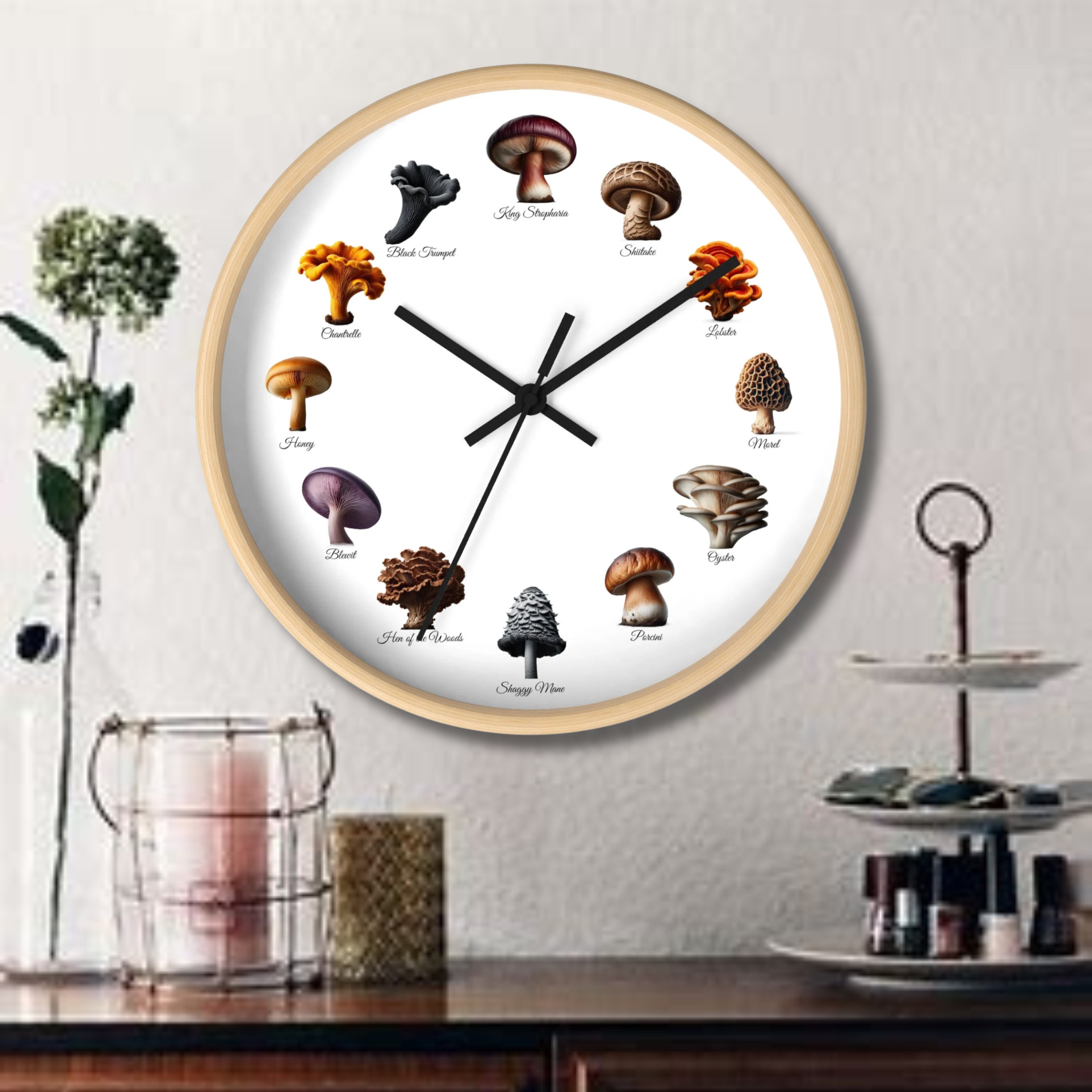 Mushroom Wall Clock - Wonderland Home Decor - Etsy
