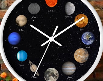 Solar System Wall Clock | Astronomy | Celestial Timepiece