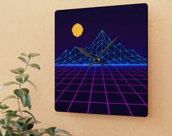 Retro Arcade Wall Clock: 80s Gaming Room Decor, 10.75"