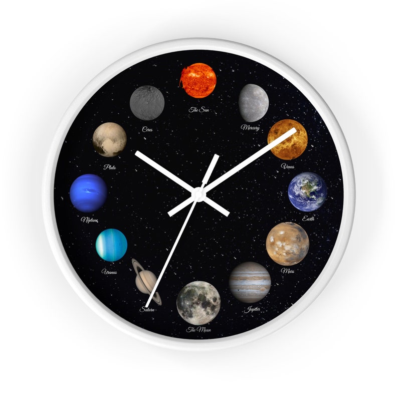 Solar System Wall Clock | Astronomy | Celestial Timepiece - Etsy