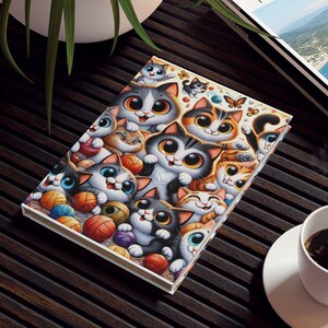 Carnet cartonné chatons mignons | Carnet de notes pour les amoureux des chats, cadeau pour les propriétaires de chats, journal pour animaux de compagnie, journal intime, cadeau pour les amoureux des animaux