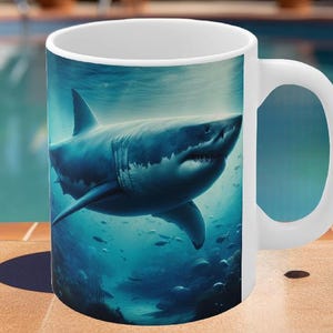 Oceanic Shark Mug | Perfect for Marine Lovers, Decorate Your Kitchen, Great Gift for Birthdays & Ocean Enthusiasts , Shark Mug