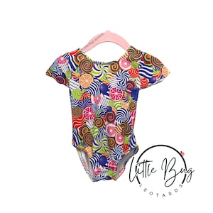 Infant / Toddler Gymnastic Leotard Candy Print, Gymnastic Leotard, Baby Leotard, Toddler Leotard, Girls Leotard, Toddler Gymnastic Leo