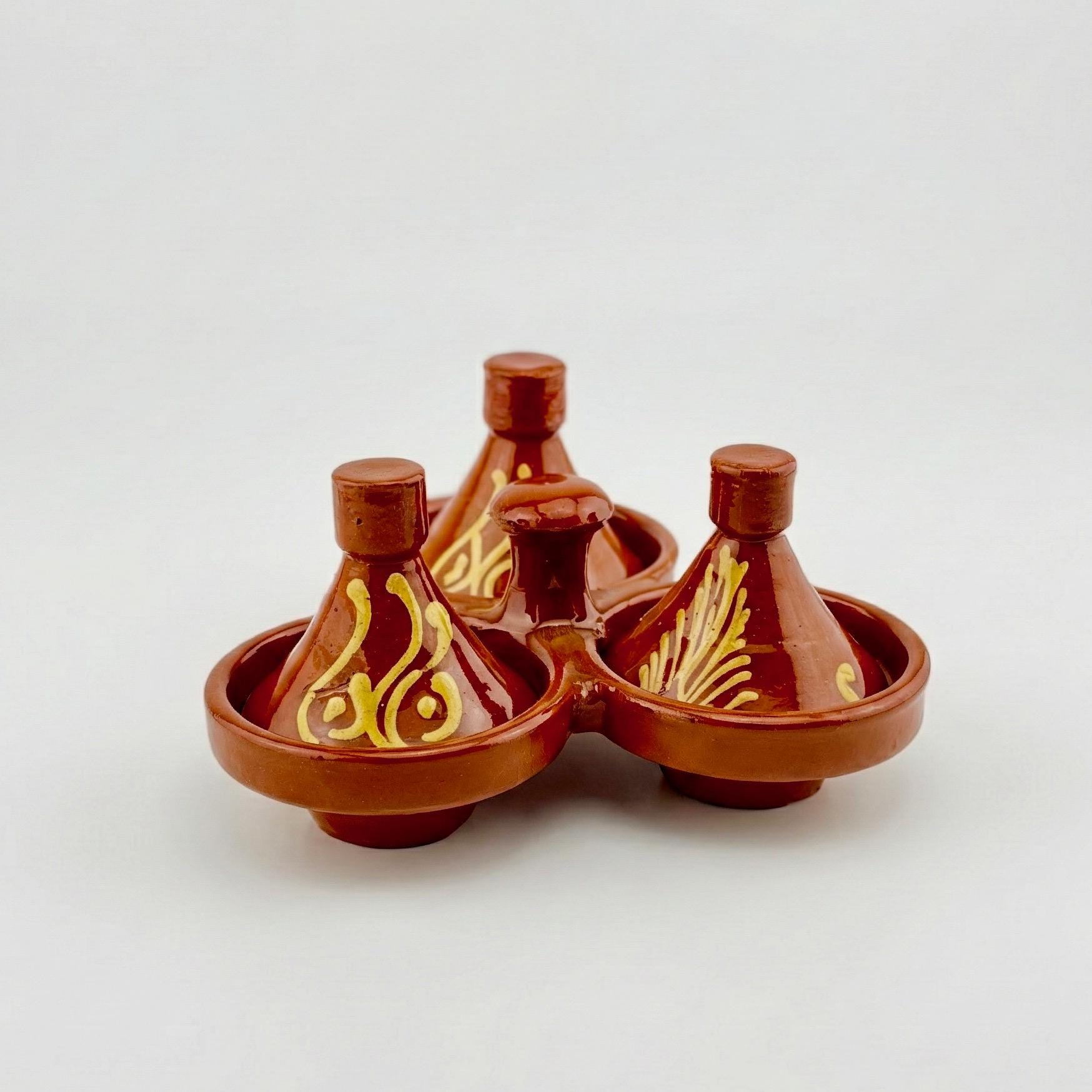 Mini support à épices pour tajine marocain - Petit plat à tajine en terre cuite - Mini pots à tajine faits main - Décoration pour tajine marocain - Tr