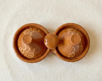 Mini Moroccan Tagine Spice Holder – Small Terracotta Tagine Dish – Handmade Mini Tagine Pots – Moroccan Tagine Decor – Double Serving Tagin