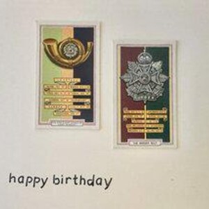 Cartões comemorativos "Vintage Card" feitos à mão (medalhas + insígnias militares)