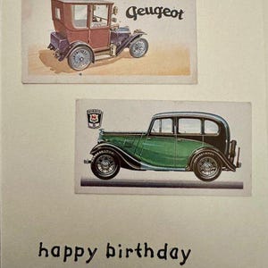 Cartões comemorativos "Vintage Card" feitos à mão (automóveis + veículos)