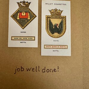 Cartões de felicitações artesanais "Vintage Cigarette Card" (Brasão de armas)
