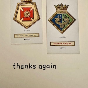 Cartões comemorativos "Vintage Card" feitos à mão (insígnias de navio)