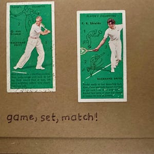 "Handgemachte "Vintage Cigarette Card" Grußkarten (Tennis)"