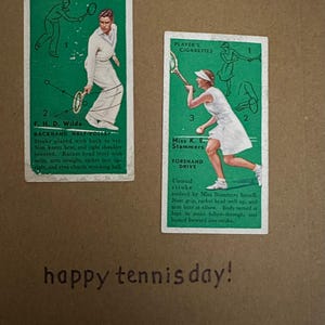 "Handgemachte "Vintage Cigarette Card" Grußkarten (Tennis)"