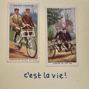 Cartes de voeux faites main « vintage Cigarette Card » (vélo)