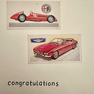 Cartões comemorativos "Vintage Card" feitos à mão (carros)