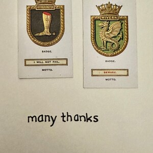 Cartões comemorativos "Vintage Card" feitos à mão (insígnias de navio)