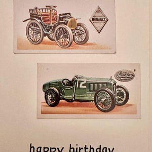 Cartões comemorativos "Vintage Card" feitos à mão (automóveis + veículos)