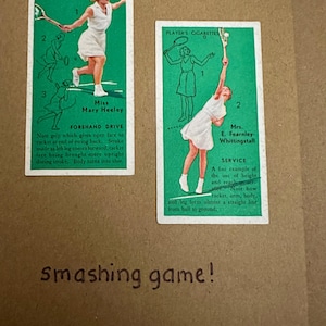 "Handgemachte "Vintage Cigarette Card" Grußkarten (Tennis)"