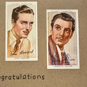 Cartões comemorativos "Vintage Cigarette Card" feitos à mão (celebridades)