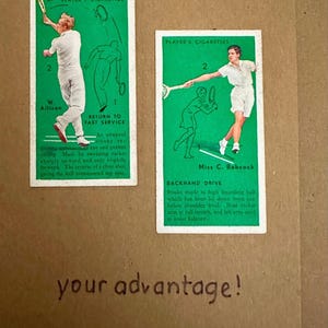 "Handgemachte "Vintage Cigarette Card" Grußkarten (Tennis)"