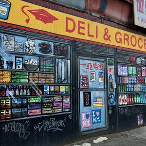 Foto des Chinatown-Wandbildes in im Zentrum von Manhattan