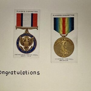 Cartões comemorativos "Vintage Card" feitos à mão (medalhas + insígnias militares)
