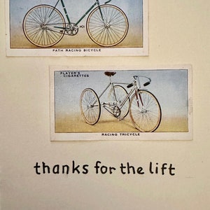 Cartes de voeux faites main « vintage Cigarette Card » (vélo)
