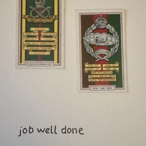 Cartões comemorativos "Vintage Card" feitos à mão (medalhas + insígnias militares)