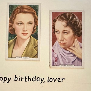 Cartões comemorativos "Vintage Cigarette Card" feitos à mão (celebridades)