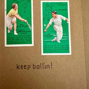 "Handgemachte "Vintage Cigarette Card" Grußkarten (Tennis)"