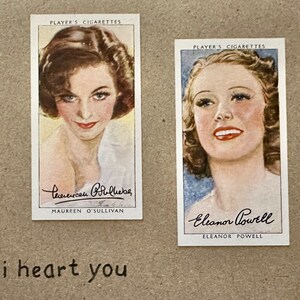 Cartões comemorativos "Vintage Cigarette Card" feitos à mão (celebridades)